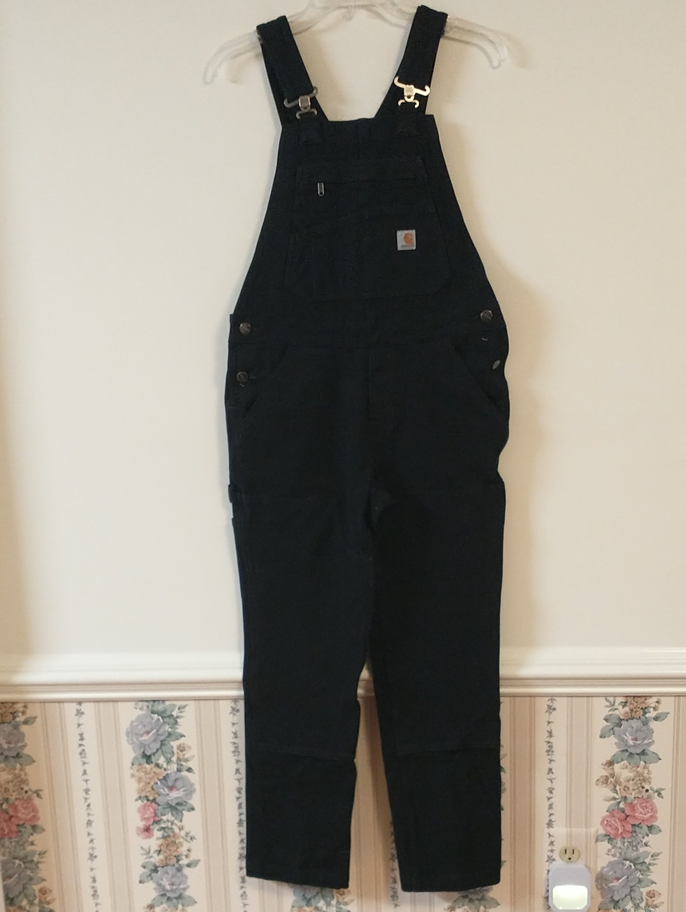 Carhartt Sturdy Canvas Overalls Black Size Small 4-6 SHORT